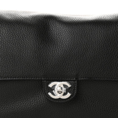 Grained Calfskin Small Souplissimo Maxi Flap Black