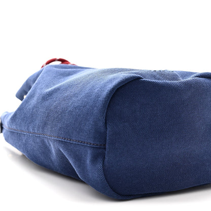 Canvas Gabardine Pouch Bucket Bag Indaco Amaranto