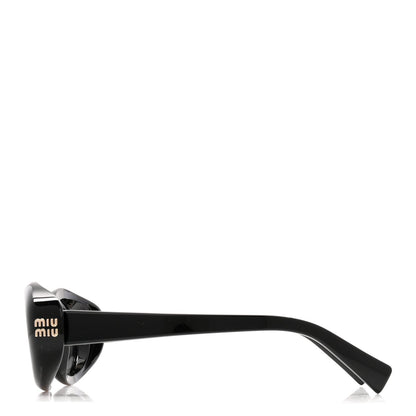 Acetate Oval Reverie Sunglasses SMU B09 Black