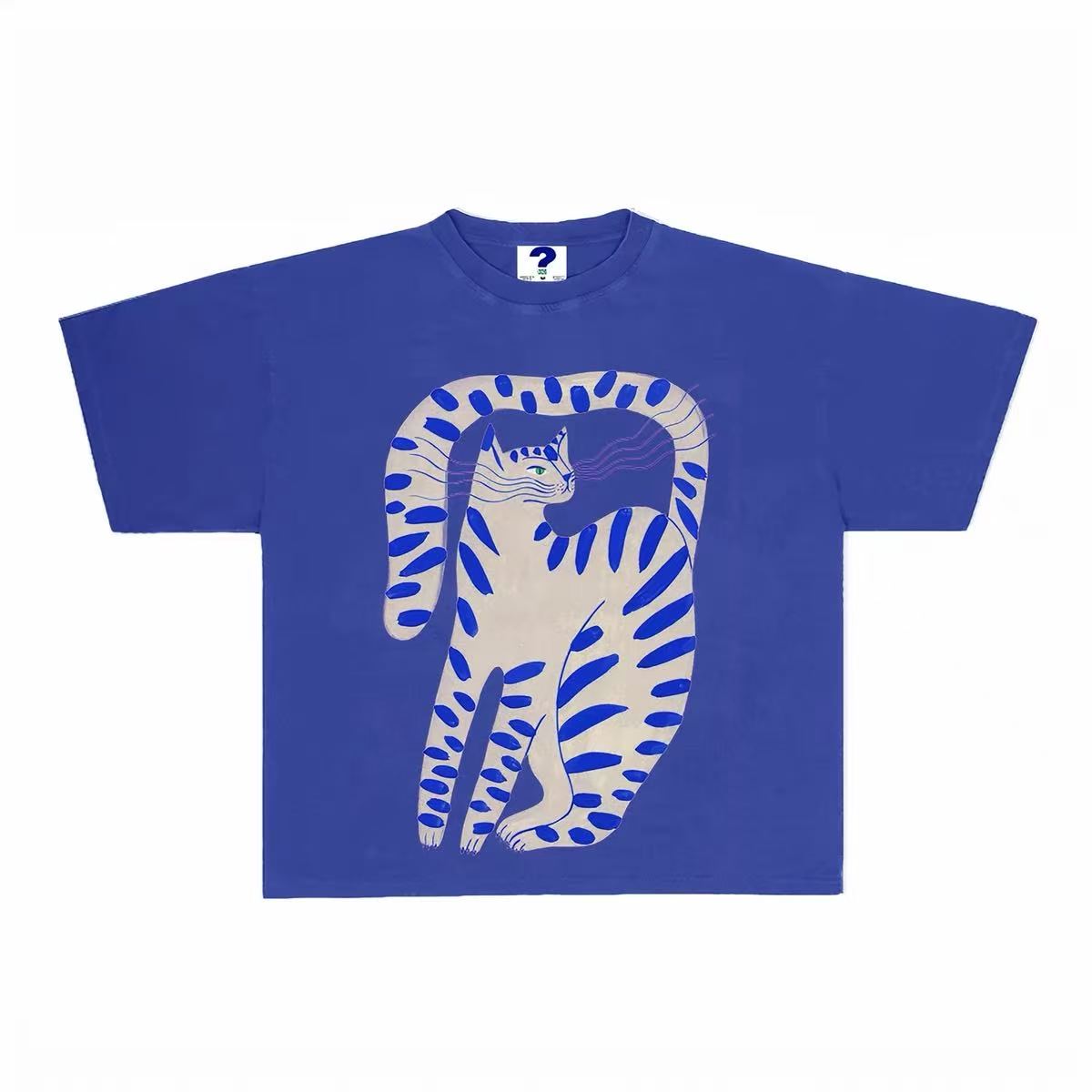 Vintage Abstract Cat Graphic Oversized T-Shirt