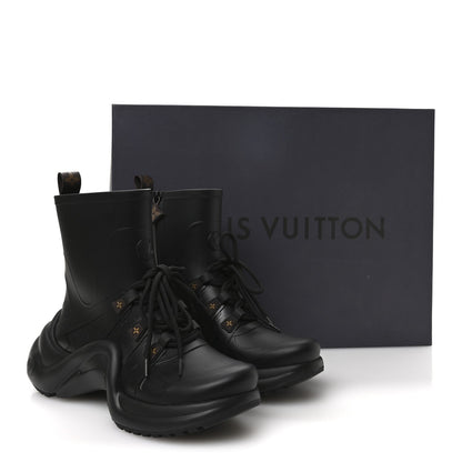 Mat Rubber Monogram LV Archlight Sneaker Boots 38 Black