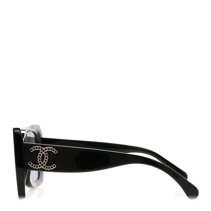 Acetate CC Polarized Square Sunglasses 5555 Black