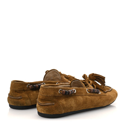 Suede Tassel Loafers 39 Olive Green