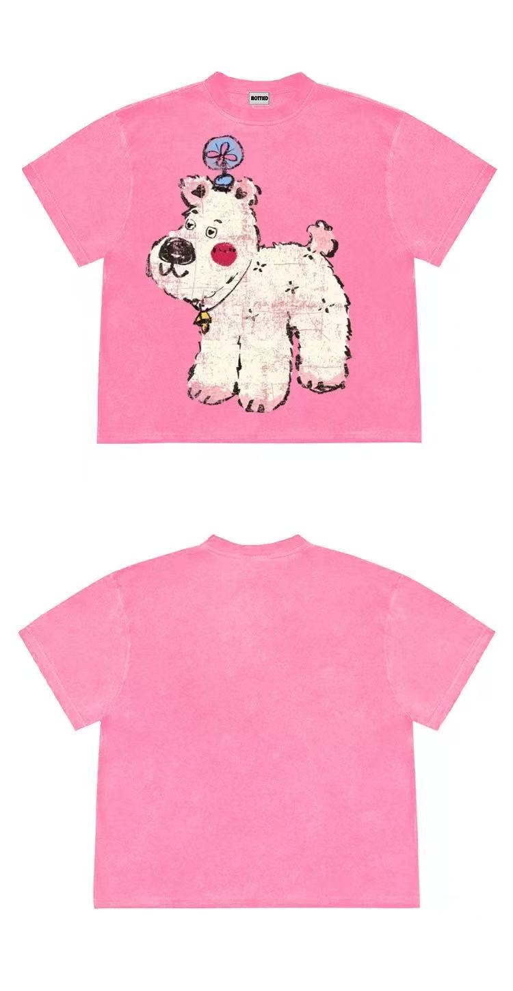 Cute Puppy Graphic Oversized T-Shirt