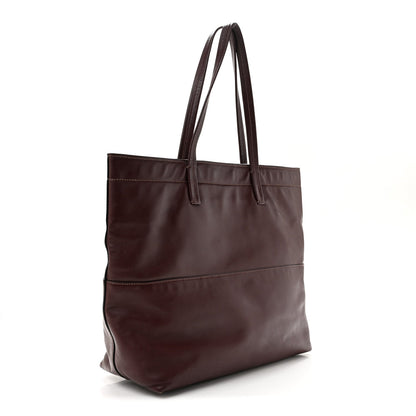 Vitello Soft Shopping Tote Burgundy