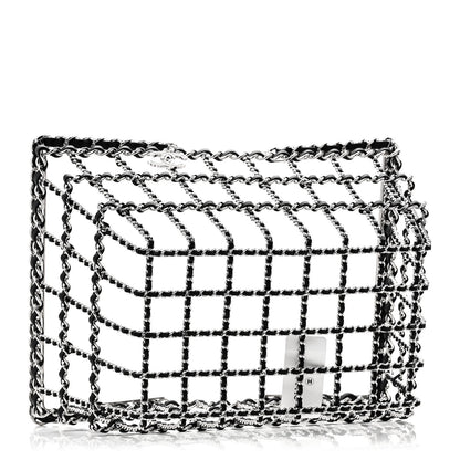 Brass Calfskin Large Grocery By Chanel Shopping Basket Silver