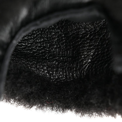 Milo Lambskin Merinos Wool Grigri Rodeo Robeo Plush Bag Charm PM Black