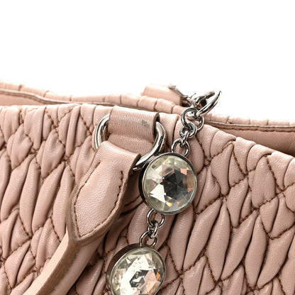 Nappa Matelasse Swarovski Crystal Tote Cammeo