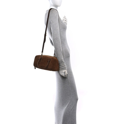 Suede Padded Regular Arcadie Top Handle Bag Cacao