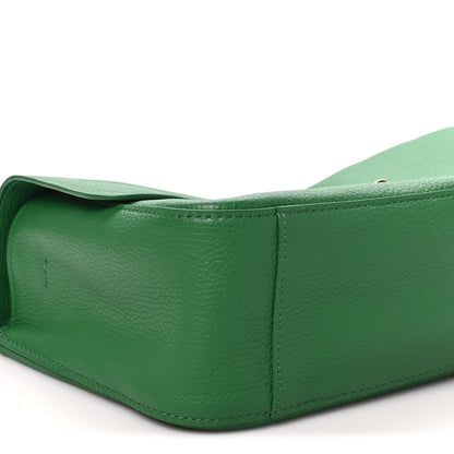 Grained Calfskin Small Souplissimo Maxi Flap Green
