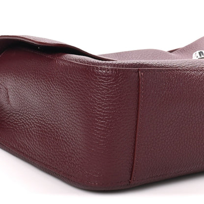 Grained Calfskin Small Souplissimo Maxi Flap Burgundy