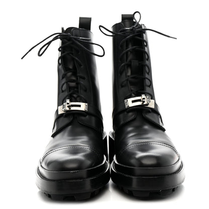 Glossed Calfskin Funk Ankle Boots 37.5 Black