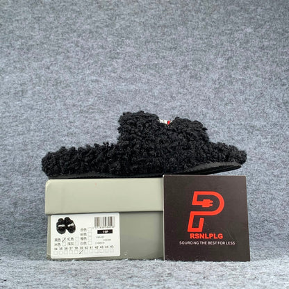 Balenciaga Wmns Furry Slides 'Black Red'