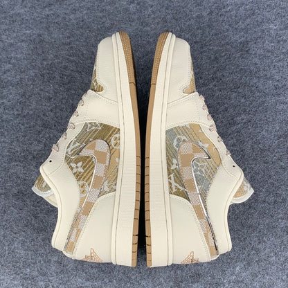 Custom Air Jordan 1 Low Sable Weave 'Sail/Tan'