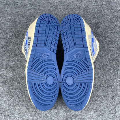 Custom Air Jordan 1 Low Bleu Atelier Sail/Blue