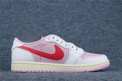 Travis Scott x Air Jordan 1 Retro Low OG 'Sail Tropical Pink' (US Warehouse, No QC)