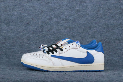 Fragment Design x Travis Scott x Air Jordan 1 Retro Low OG SP 'Sail Military Blue' (US Warehouse, No QC)