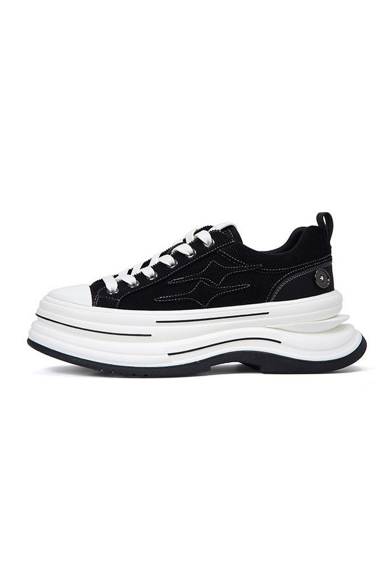 Black Platform Canvas Sneakers