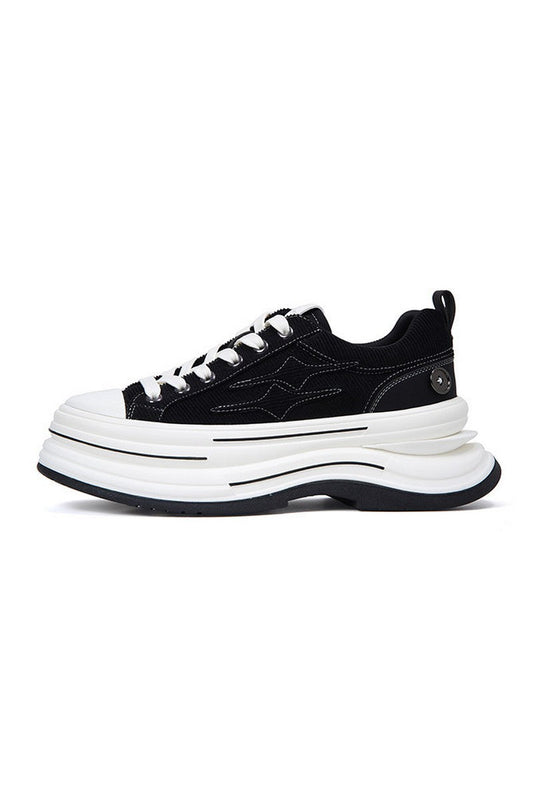 Black Platform Canvas Sneakers