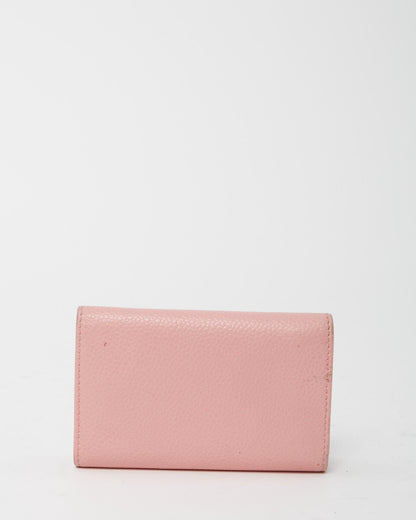 Chanel Pink Caviar Leather Timeless Interlocking CC Logo 6 Key Holder