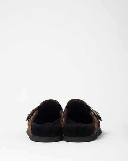 Louis Vuitton Brown Monogram Cashgora Wool LV Cosy Flat Comfort Closed Mules - 41