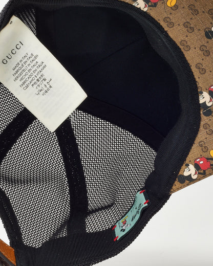 Gucci x Disney Mickey Mouse Brown GG Supreme Canvas Trucker Hat - L