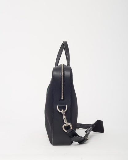 Gucci Black Techno Canvas Web Top Handle Briefcase with Strap