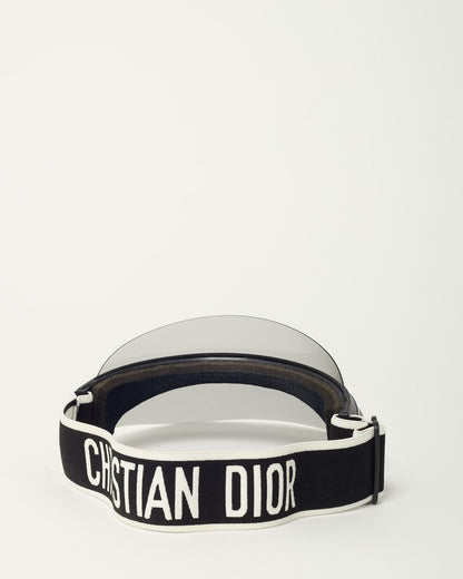 Dior Black Perspex and Black/White Dior Logo Cotton-Blend Jacquard DiorClub Visor