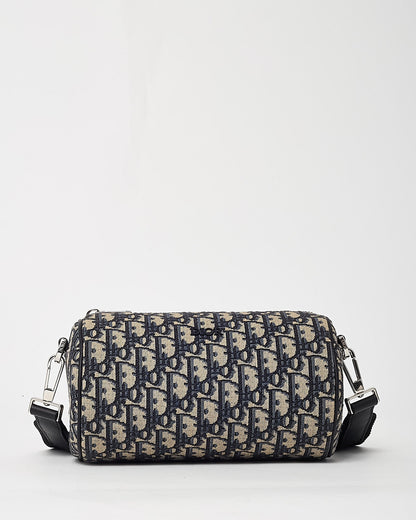 Dior Navy Blue Monogram Oblique Canvas Roller Messenger Crossbody Bag