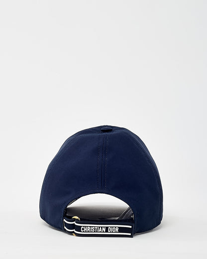 Dior Navy Blue Cotton/Poly Bee Embroidered Baseball Cap - 58