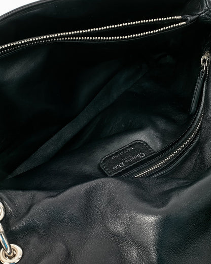 Dior Black Cannage Leather Medium Rendezvous Chain Shoulder Bag