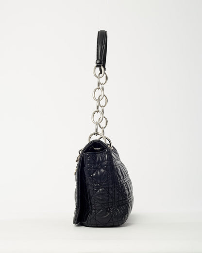 Dior Black Cannage Leather Medium Rendezvous Chain Shoulder Bag