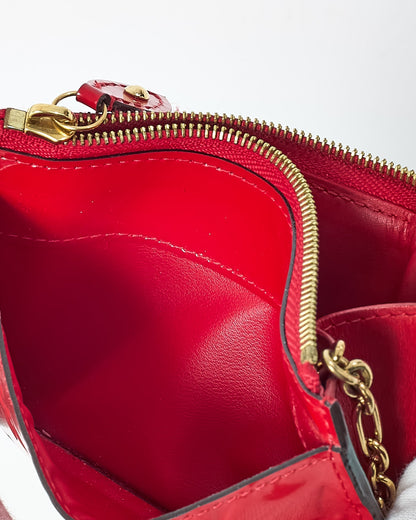 Louis Vuitton Red Monogram Vernis Pochette Cles / Key Pouch