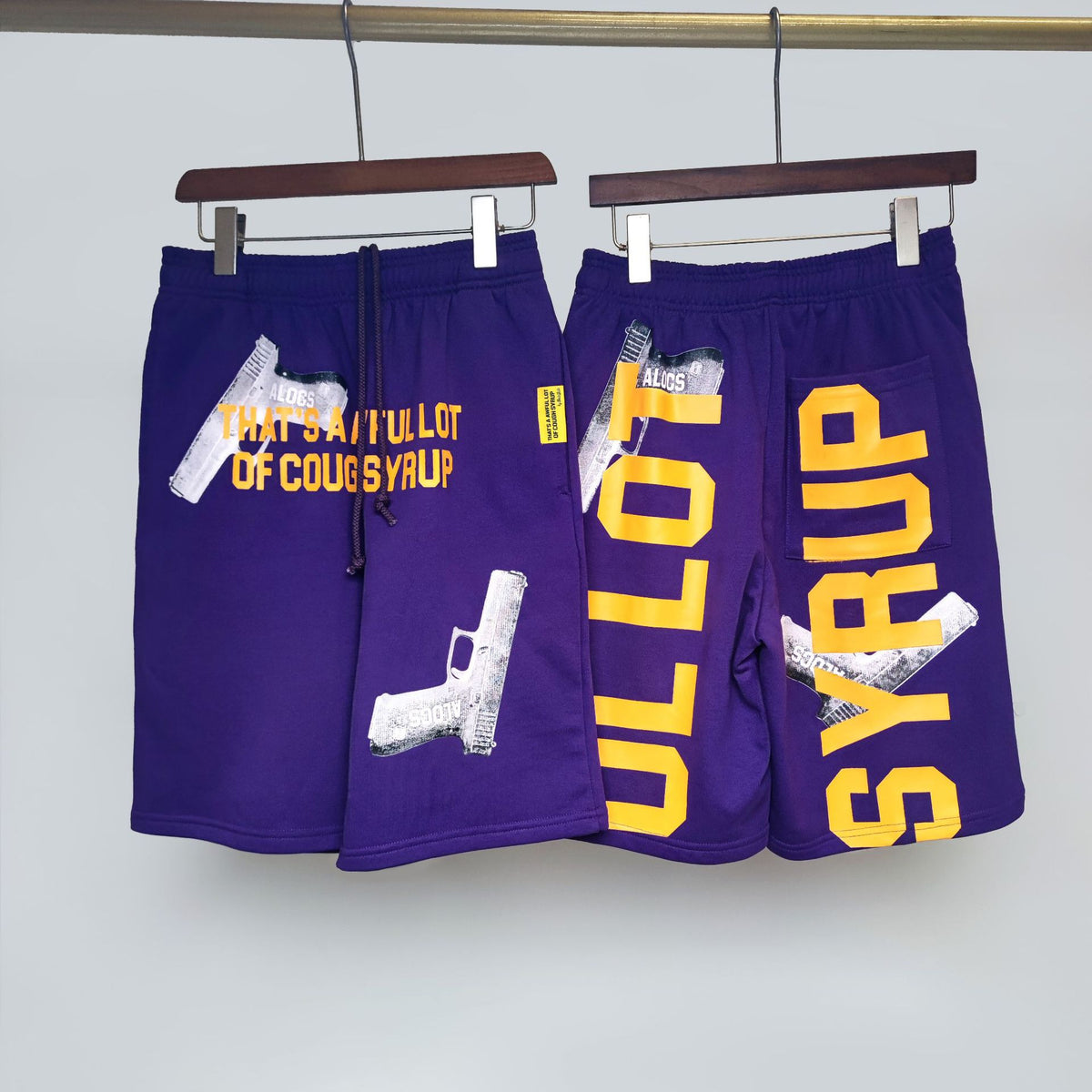 COUGH SYRUP Purple Graphic Print Sweat Shorts