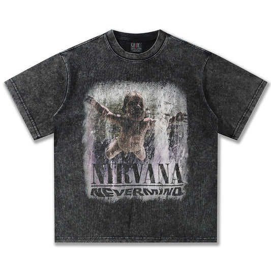 NIRVANA Nevermind Graphic Washed Black T-Shirt