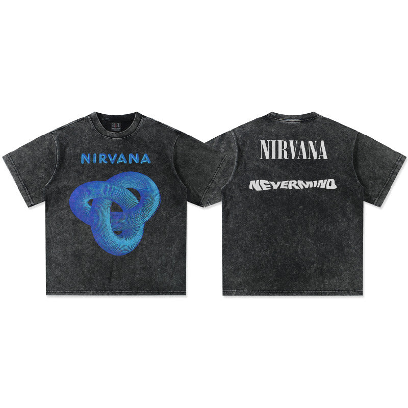 NIRVANA Infinite Loop Graphic Washed Black T-Shirt