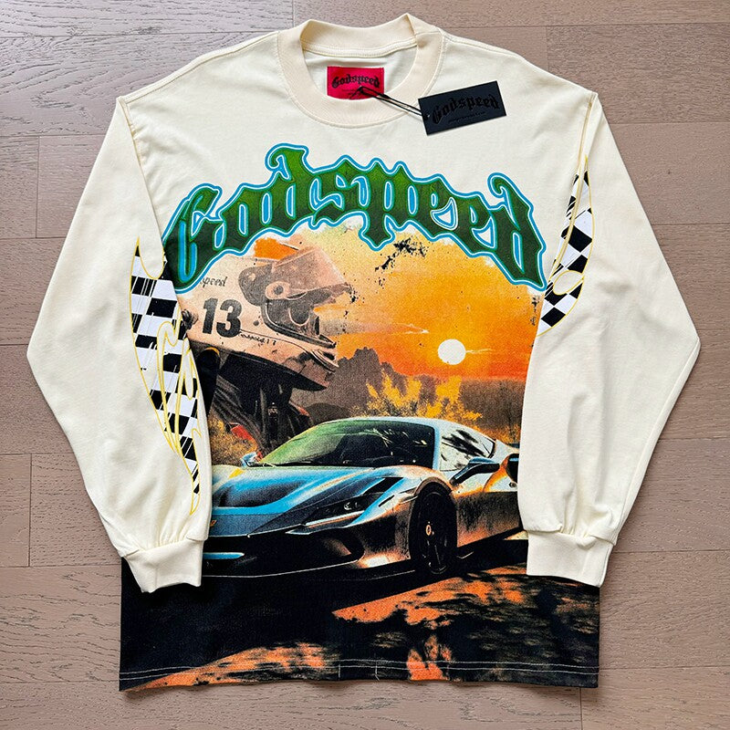GodSpeed Racing Car Graphic Long Sleeve T-Shirt