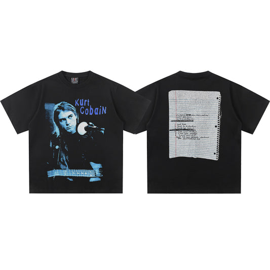 NIRVANA Kurt Cobain Notebook Graphic T-Shirt