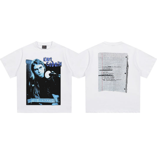 NIRVANA Kurt Cobain Notebook Graphic T-Shirt