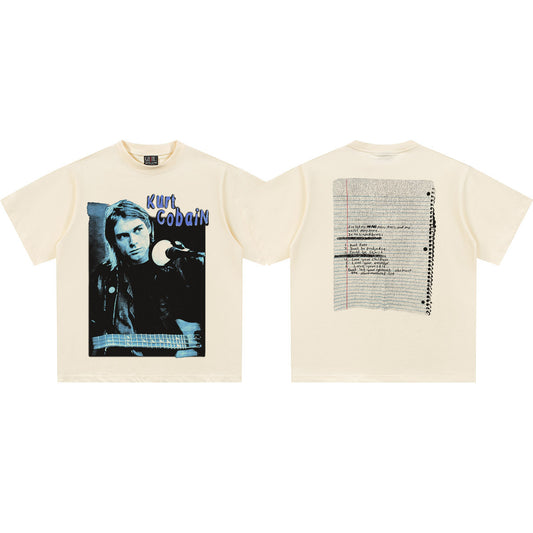 NIRVANA Kurt Cobain Cream Graphic T-Shirt