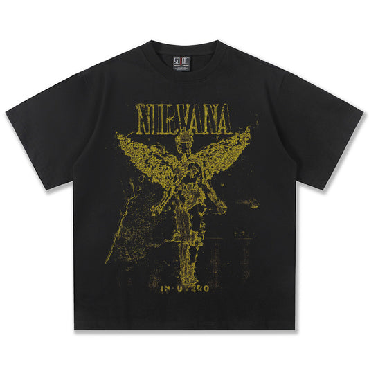 NIRVANA Black Eagle Graphic T-Shirt
