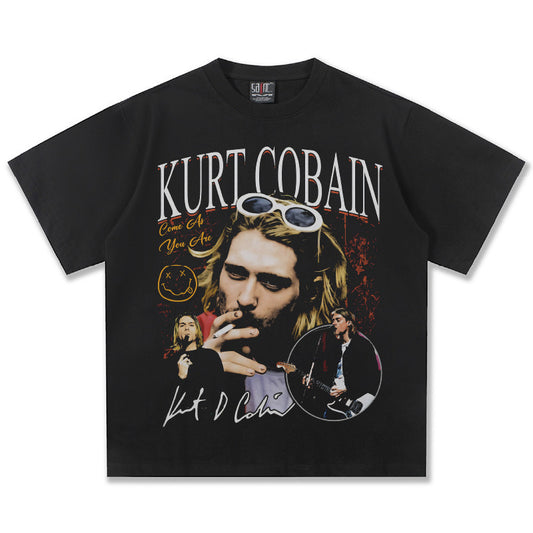 NIRVANA Kurt Cobain Black Graphic T-Shirt