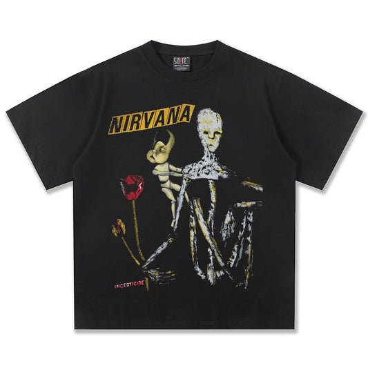 NIRVANA Incesticide Classic Black Graphic T-Shirt
