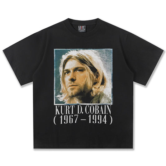 NIRVANA Kurt D. Cobain Classic Black T-Shirt
