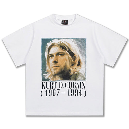 NIRVANA Kurt D. Cobain Classic White T-Shirt