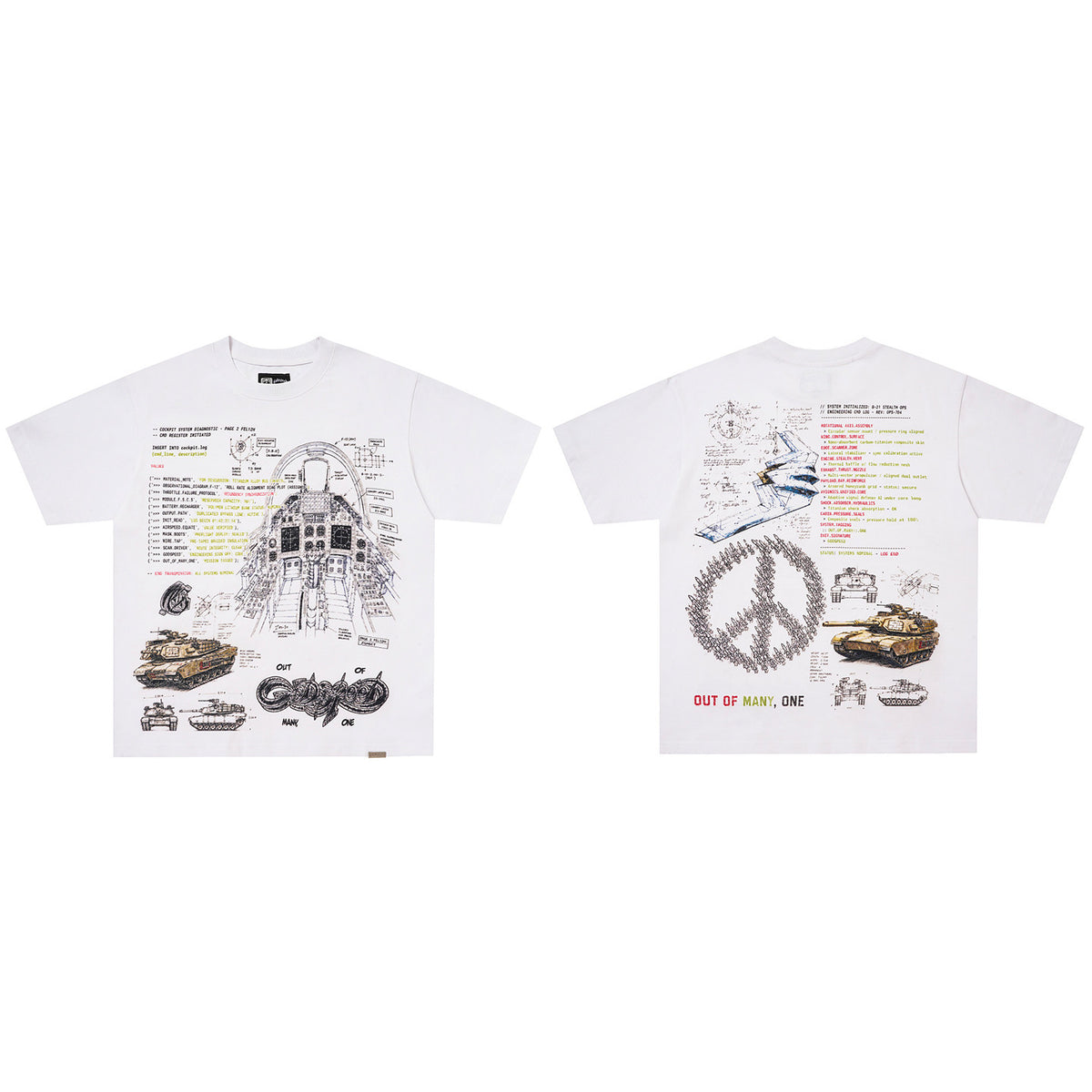 GodSpeed Military Blueprint Graphic T-Shirt