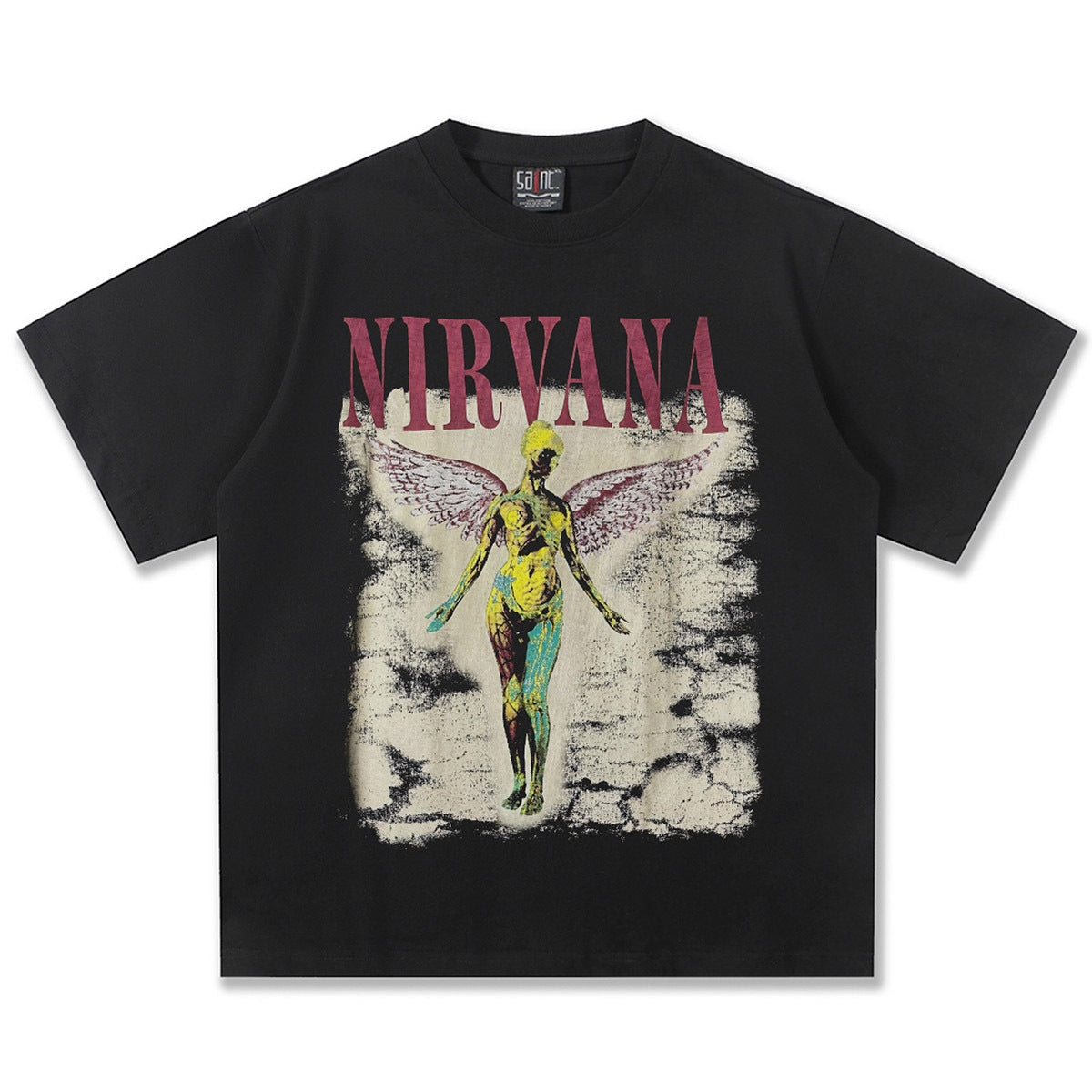 NIRVANA In Utero Angel Classic Black T-Shirt
