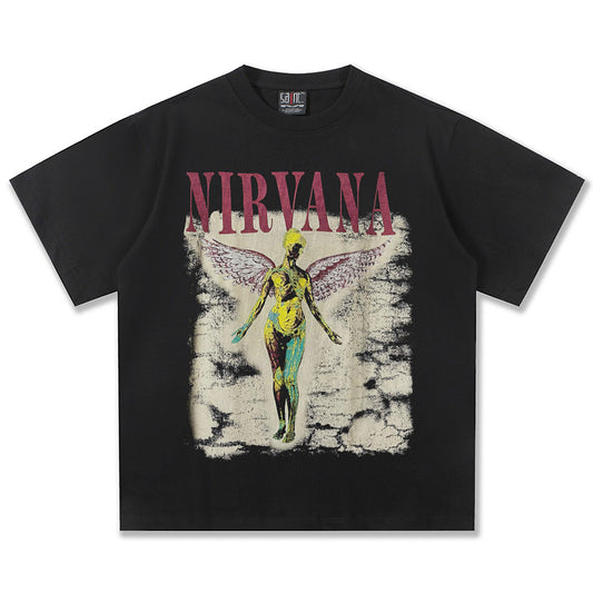NIRVANA In Utero Angel Classic Black T-Shirt