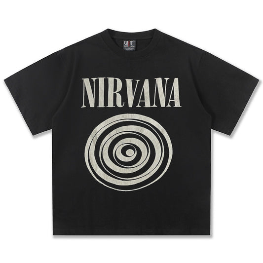 NIRVANA Vintage Circle Graphic T-Shirt
