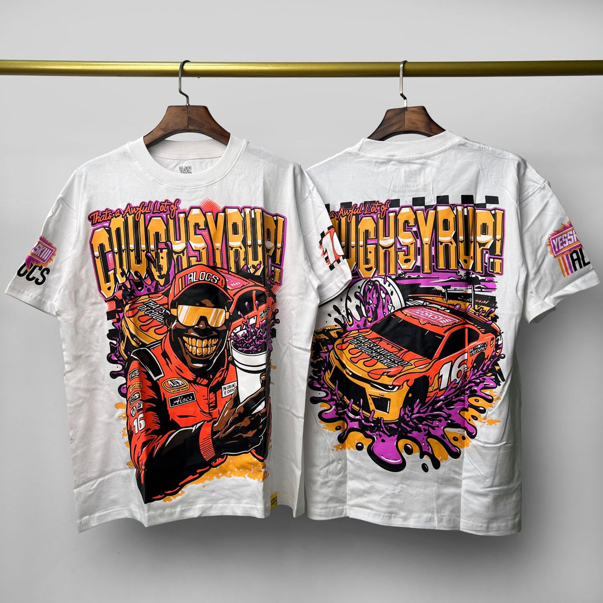 COUGH SYRUP Racing Graphic Print T-Shirt